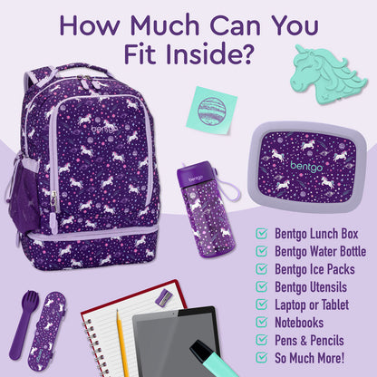 Bentgo® Kids Backpack & Lunch Bag | Unicorns