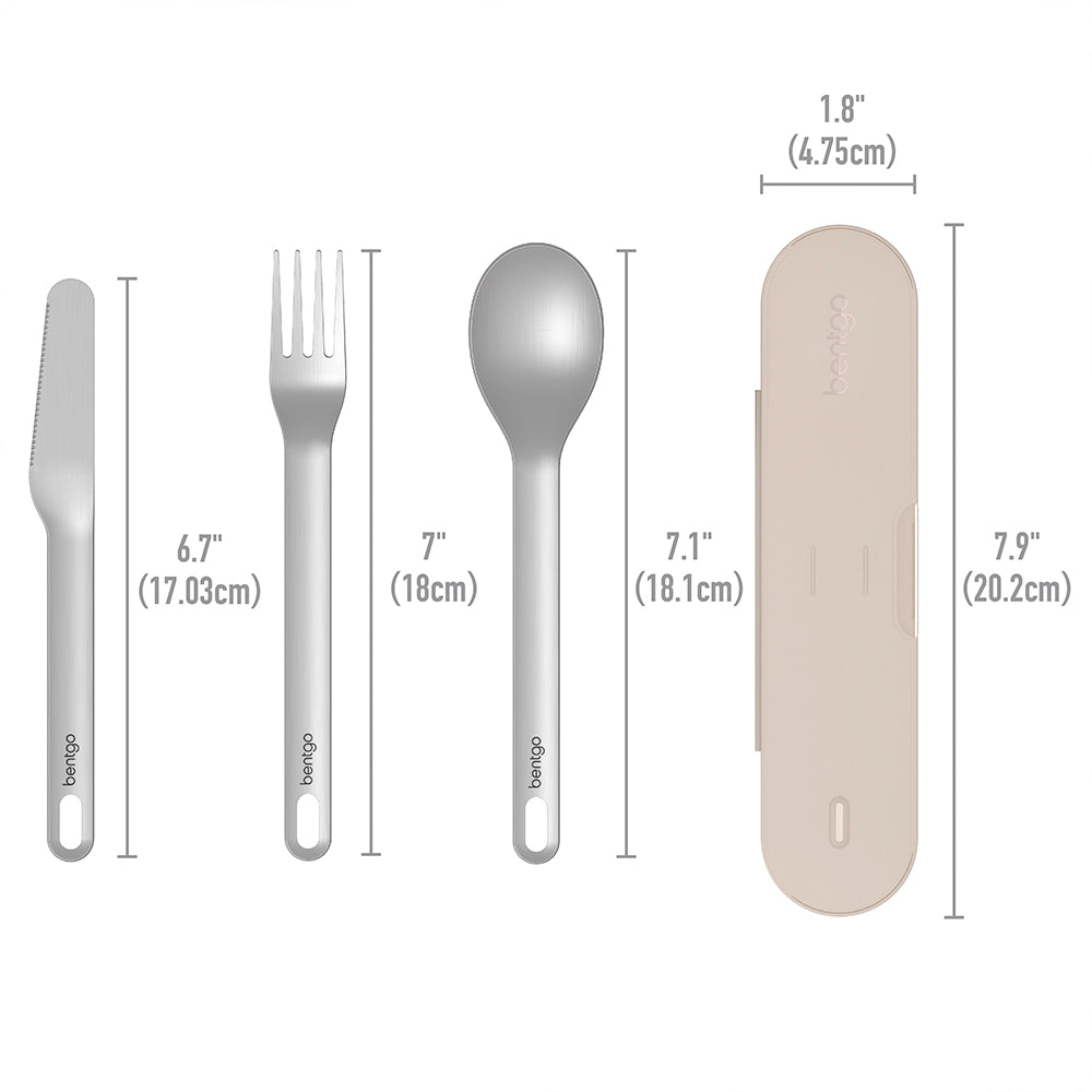 Bentgo Stainless Travel Utensil Set - Sand